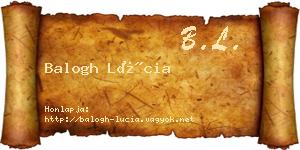 Balogh Lúcia névjegykártya